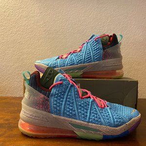 Nike Lebron 18 XVII Best of 1-9 Blue Basketball Shoes DM2813-400 Size 12.5